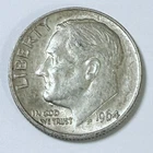 1964 Silver Roosevelt Dime - 90% Silver - Circulated Coin  #5497