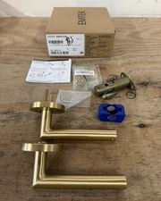 Emtek 5209STUUS4LH Stuttgart Left Handed Privacy Door Lever Set,Satin Brass READ