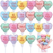Pcs Valentine  s Day Conversation Heart Balloons Self Inflatable Heart 24