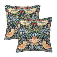 Vintage Floral Throw Pillow Covers 18x18 inch Set of 2 Bird Floral Pillow Cas...