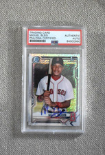 2021 Bowman Chrome Shimmer Refractor #BCP-167 Miguel Bleis PSA/DNA Signed Auto