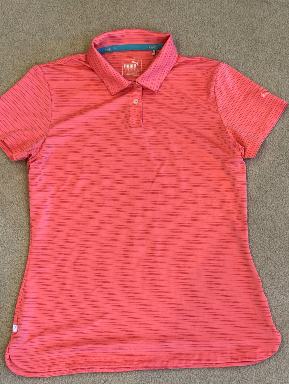 Puma Golf Women's dryCELL Short Sleeve Polo – Heathered Coral Size Small thumbnail 9
