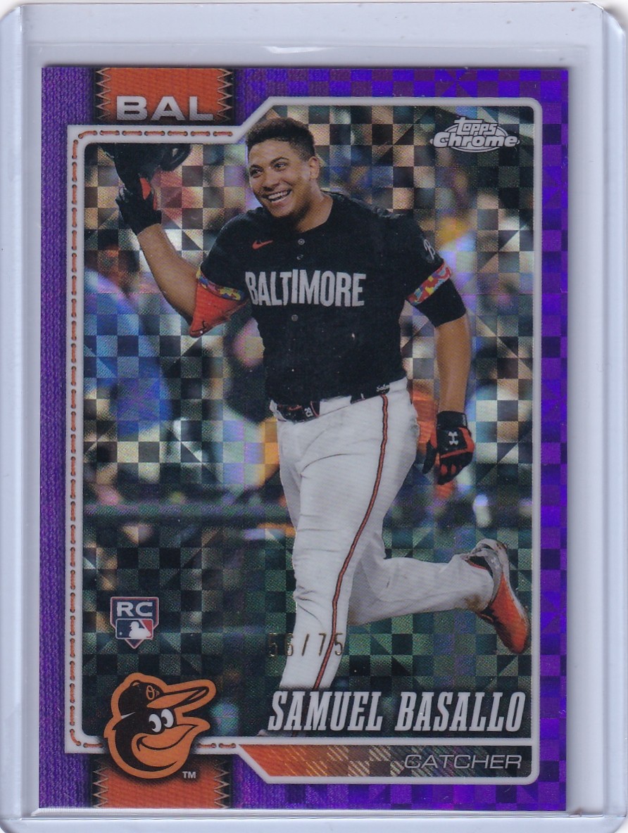 2026 Topps Chrome - Samuel Basallo #7 Purple X-Fractor /75 (RC)