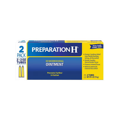 Preparation H Hemorrhoid Ointment 2 pk x 2 oz Tubes Exp 09/2027