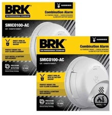 2 Pack Carbon Monoxide Combo new First Alert BRK SMICO100-AC  Smoke Alarm 