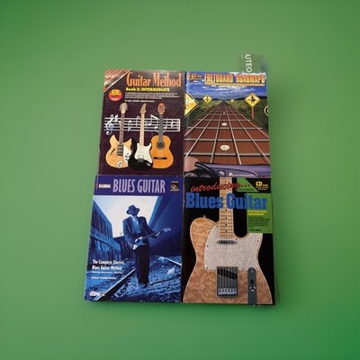BLUES GUITAR Book Lot Of 4 (2) With CD s Intermediate Guitar Excellent