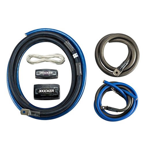 Kicker 46PKD1 1 0AWG Dual Amp Kit Power Ground Block Remote Wire Fuse Block.