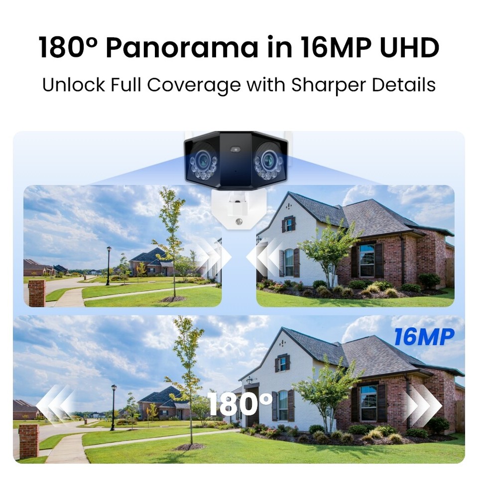 Reolink Duo Wifi Reolink 4K Dual-Lens WLAN Überwachungskamera Aussen, 180° Ultra-Weitwinkel, Person-/Fahrzeug PoE Kamera Mit Zwei Objektiven
