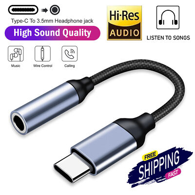 For Samsung Galaxy S24 S23 Type USB C to 3.5mm Aux Jack Earphone Dongle Adapter