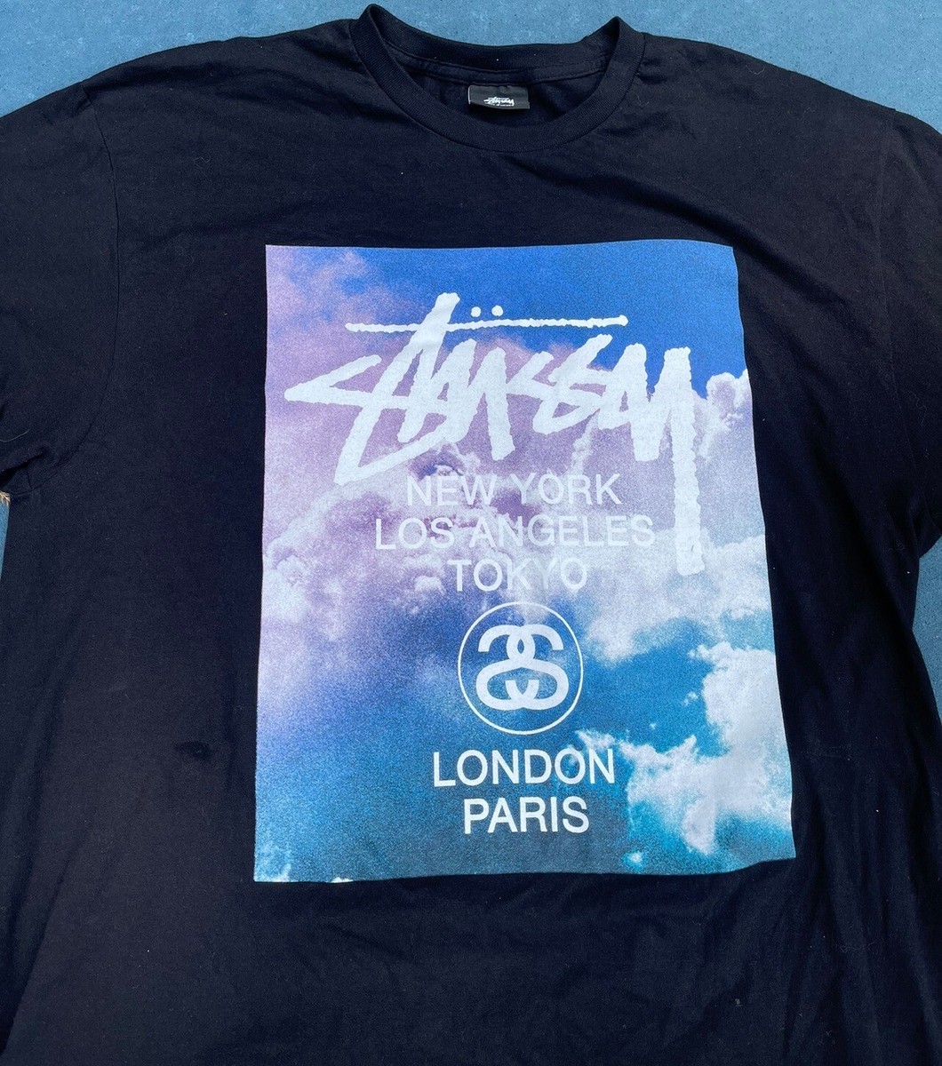 Stussy Brand New York LA Tokyo London Paris Shirt Large | eBay