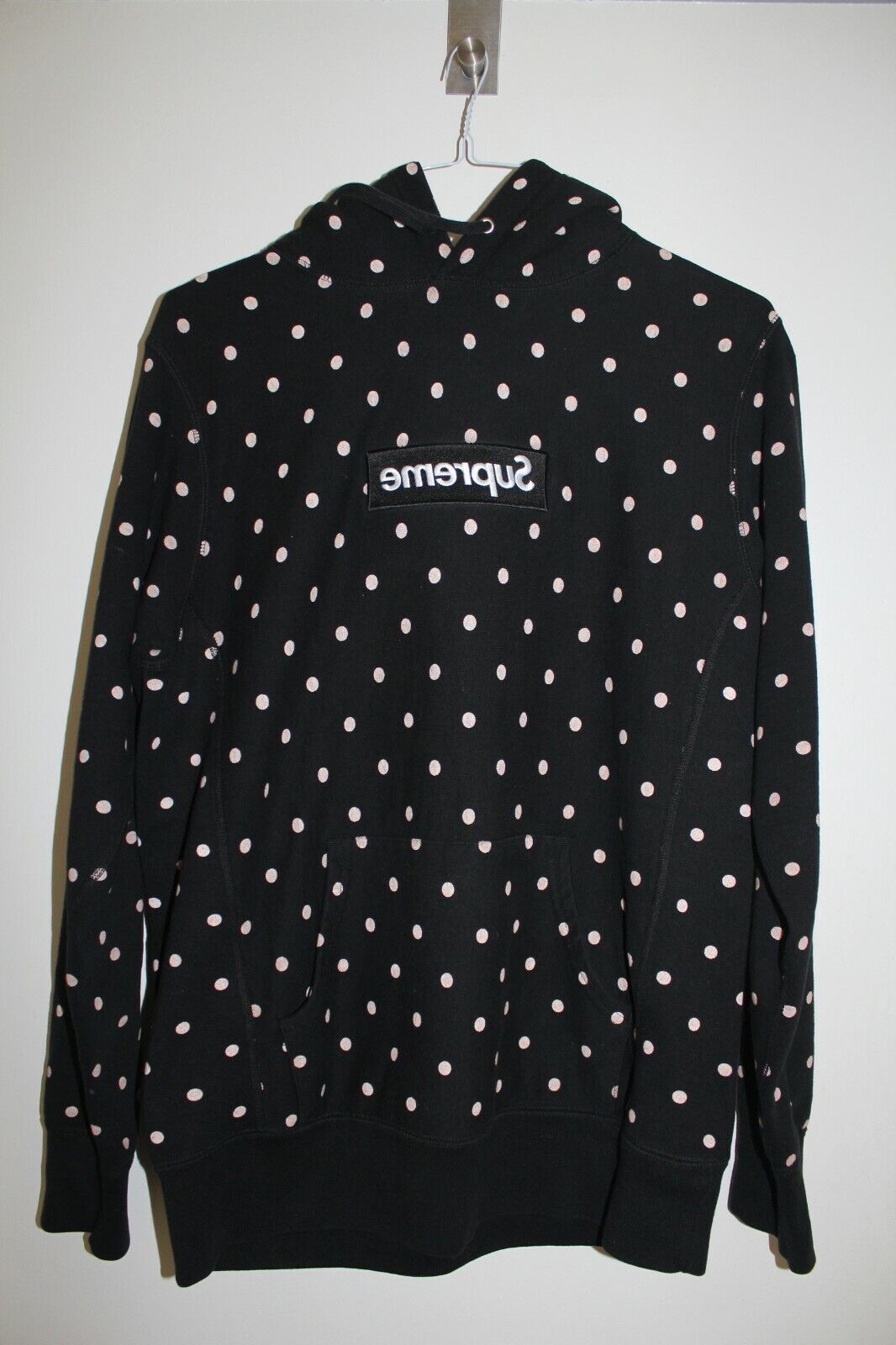 2012 Supreme X Comme Des Garcons Cdg Polka Dot Box Logo Hoodie Black Medium  | Ebay