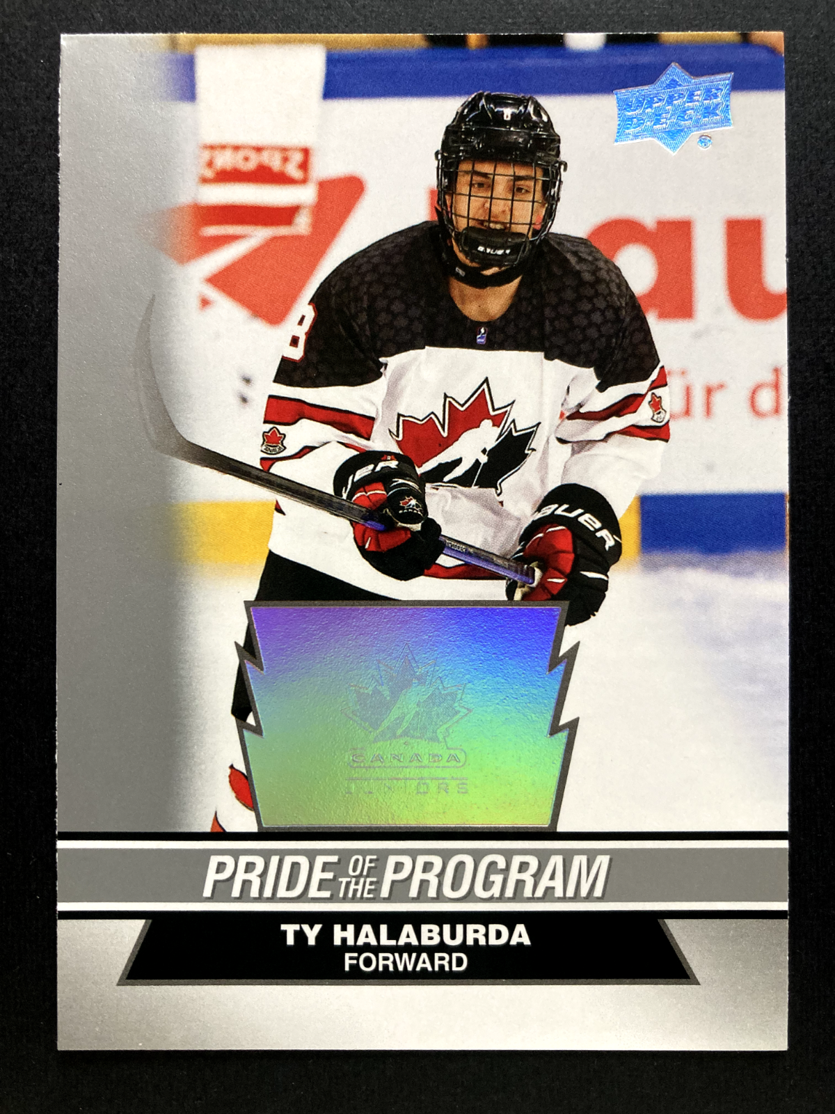 2023 Upper Deck Ty Halaburda Team Canada Juniors Pride of the Program Card #100