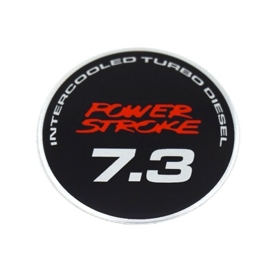 1 Rare Black Power Stroke 7.3 Emblem Aluminum 3M Self Adhesive Tape Badge 37.5MM