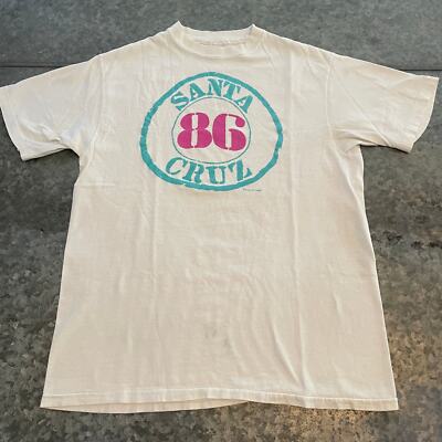 Vintage Santa Cruz 86 Single Stitch Tee Shirt Mens Large 80s Retro 