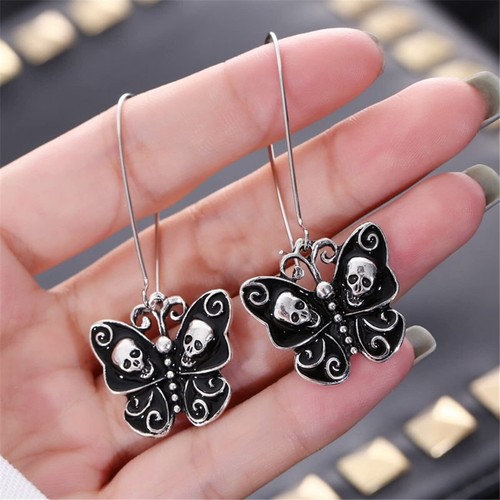Black Butterfly Dangle Drop Earrings With Hoop for Women Girls Gift - 1Pair Meta - Picture 2 of 6