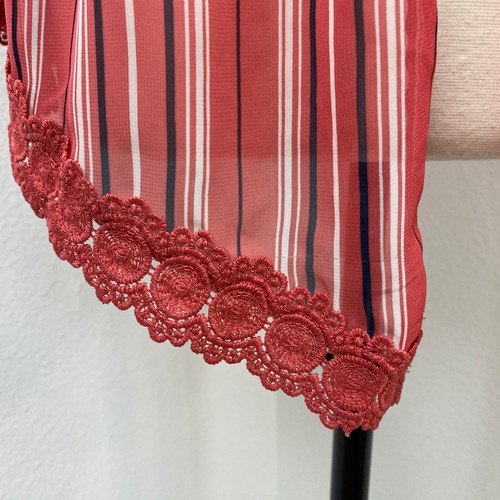 Coral Vest Open Blouse Top Crochet Embroidery Large Fairy Goth Boho Festival Y2K - Picture 6 of 12