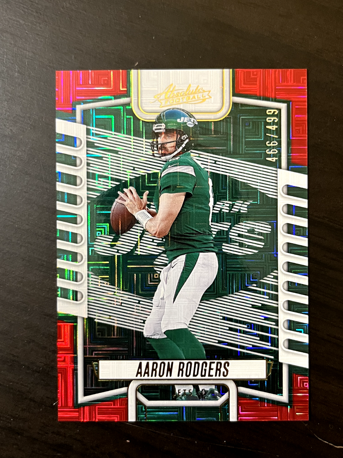 Aaron Rodgers 2023 Absolute Red Squares /499 13 New York Jets MVP SB