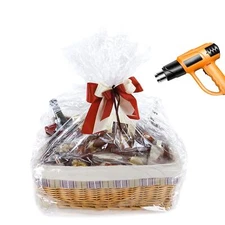 Shrink Wrap Bags for Gift Baskets,24x30 inches Clear PVC Heat Gift Basket Shrink