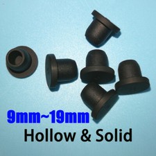 Silicone Rubber Hole Plug 9mm-19mm T Type Dustproof Seal Cap Black Solid Hollow
