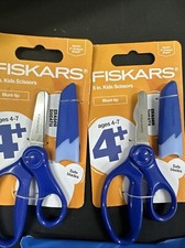 Fiskars Blunt Tip 5" Scissors for Kids 4-7, School Supplies, Blue 2 Pack