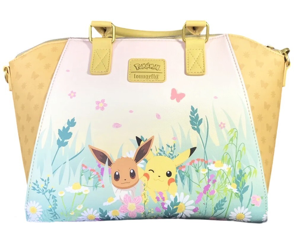 Loungefly Pokemon Eevee Pikachu Flowers Satchel Bag Crossbody