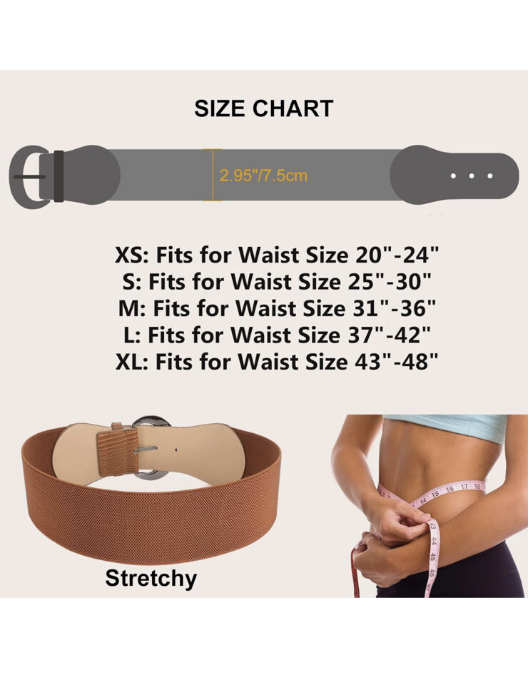 4383 3 Pack Women Wide Elastic Waist Belt Vintage Stretchy Waistband Swtddy 3 Pack Women main image 4