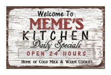 Fridge Magnet 4x6 Inches Welcome to Meme's Kitchen Grandma Mother's Day Gift