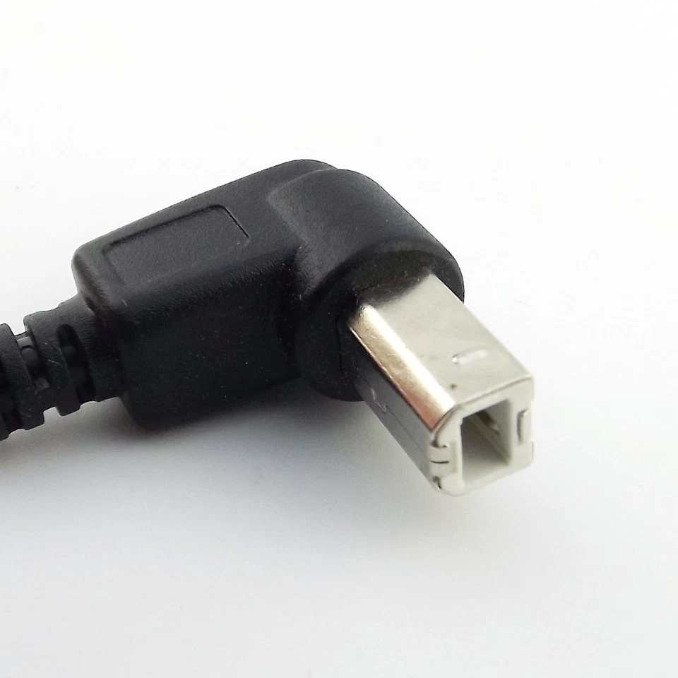 1x USB 2.0 Printer A Male to B Male Plug Down Angle 90 Degree Scanner Cable 3FT - Image 2 of 4