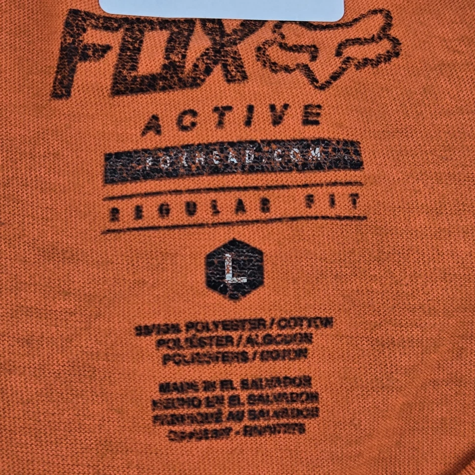 Camisa Fox Hombre M Naranja Ropa Activa Manga Corta Logo Algodón Poliéster Gráfico Camiseta Foto 3 de 4
