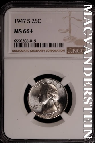 1947-S Washington Quarter-NGC MS 66+ Brilliant Uncirculated #SLF266