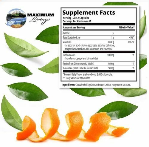 2 Bottles Maximum Living Solu-C Buffered Vitamin C with Green Tea 240 Caps Total - Bild 2 von 2