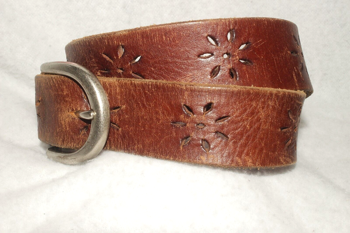 VINTAGE AEROPOSTALE ARTISAN Belt Mens Womens Brown Leather  display picture 2