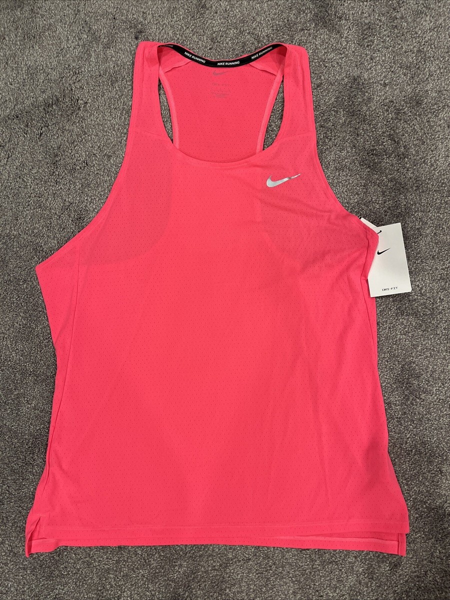 Nike Dri-FIT Fast Racing Singlet Tank Top Hyper Pink Mens