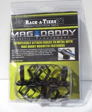 RACK-A-TIERS RM100BK Mag Daddy 1" Cable Holder-BK (PACK OF 8)