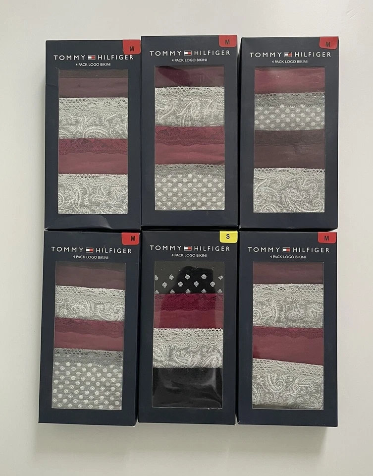 Paquete de 4 calzoncillos Tommy Hilfiger para mujer bragas de encaje de algodón suave bragas S y M Foto 2 de 4
