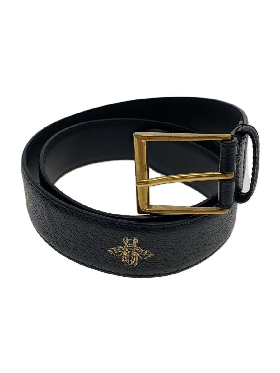 GUCCI グッチ　ベルト　BEE &スター　495125 GUCCI Belts Bee Star Leather Black Total Pattern Mens 495125