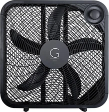 20" Box Fan, 3 Settings, Max Cooling Technology, Carry Handle, Black (G20BOX-BLK
