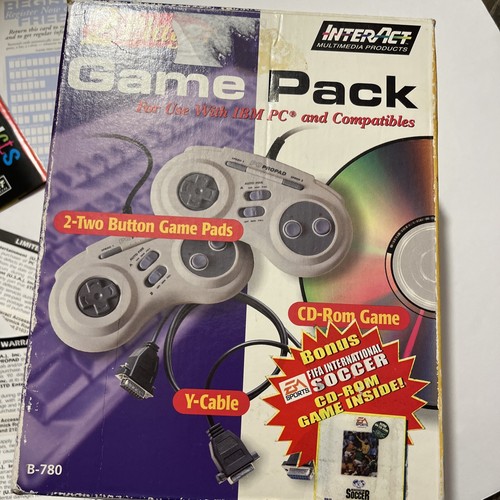 RARE NOS PC Pro Pad 2x Controllers GAME PACK InterAct Vintage 90s - Picture 2 of 12