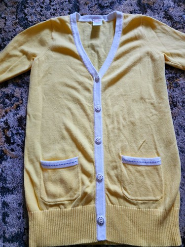 Gymboree Yellow Open Shawl Sweater Cardigan A Pop of Daisies Line, Size M (7/8) - Picture 3 of 10