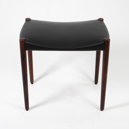 1950s Danish Leather Stool by Ejner Larsen & Aksel Bender Madsen for Willy Beck - Picture 6 of 12
