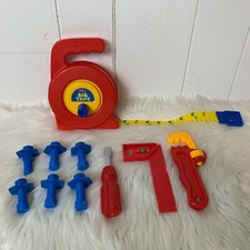 Kids Tools Playset My Big Tape Measure Wrench Screwdriver Square Level Bolts Toy