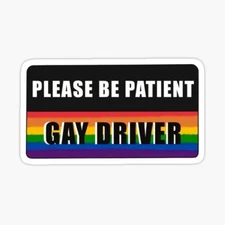 Please be patient Gay Driver Rainbow Cute Fun Love Is Love Sticker