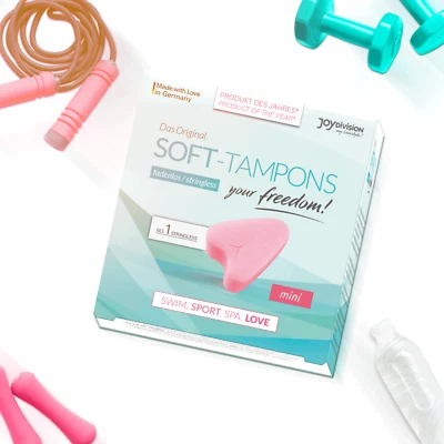JOYDIVISION Soft-Tampons "Mini" 3er Packung Fadenlose Tampons für Schwimmen Sport Spa Liebe