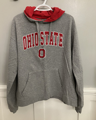 Stadium Athletics Ohio State Buckeyes Gray/Red Pullover Hoodie Sweatshirt XL