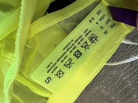 Maison Close Neon Yellow Mesh Garter Belt Size US 4 NWT