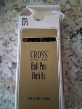 Vintage Original Cross Ball Pen Refill Black Fine 8514 New Set Of 5