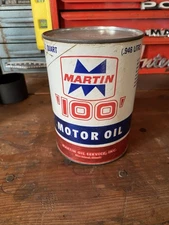Vintage Martin 100 Oil Can Quart Garage Car Wall Decor Art Gas Station