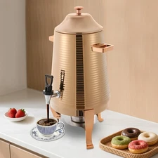 Rose Gold 13L Stainless Steel Beverage Dispenser, Hot Drink Dispenser with Stand