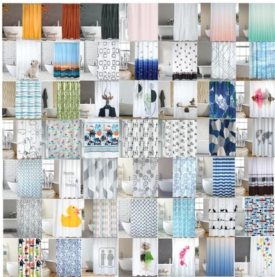 MSV Duschvorhang 180x200cm Anti Schimmel Textil Badewannenvorhang Wannenvorhang - Bild 1 von 3