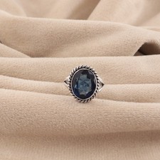 London Blue Topaz Gemstone 925 Sterling Silver Jewelry Wedding Ring For Bride